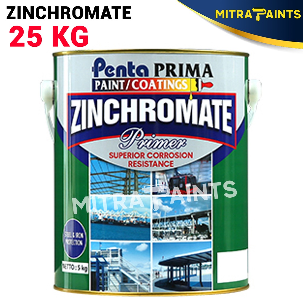 ZINCHROMATE PENTA PRIMA / MENI BESI / CAT DASAR BESI BAJA ANTI KARAT 25 KG PAIL