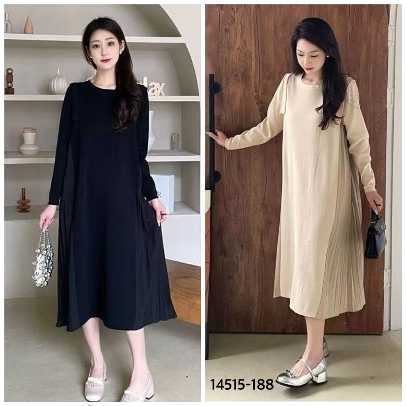 long Tunik midi dress Tunik Import dress import MIDI dress import  Baju Wanita Remaja Dewasa Panjang
