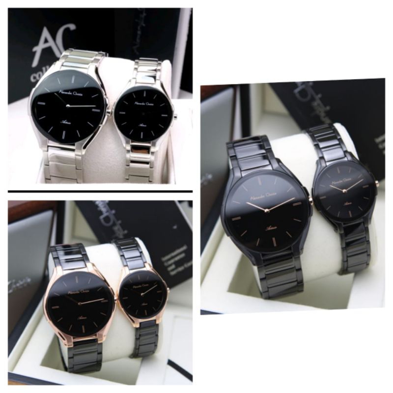 Jam Tangan Couple Alexandre Christie Ac 8610 Rantai Original
