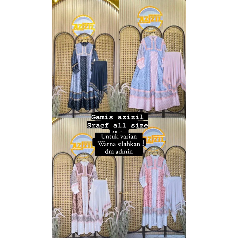 Gamis syari set azizil set syari sracf brand azizil syari