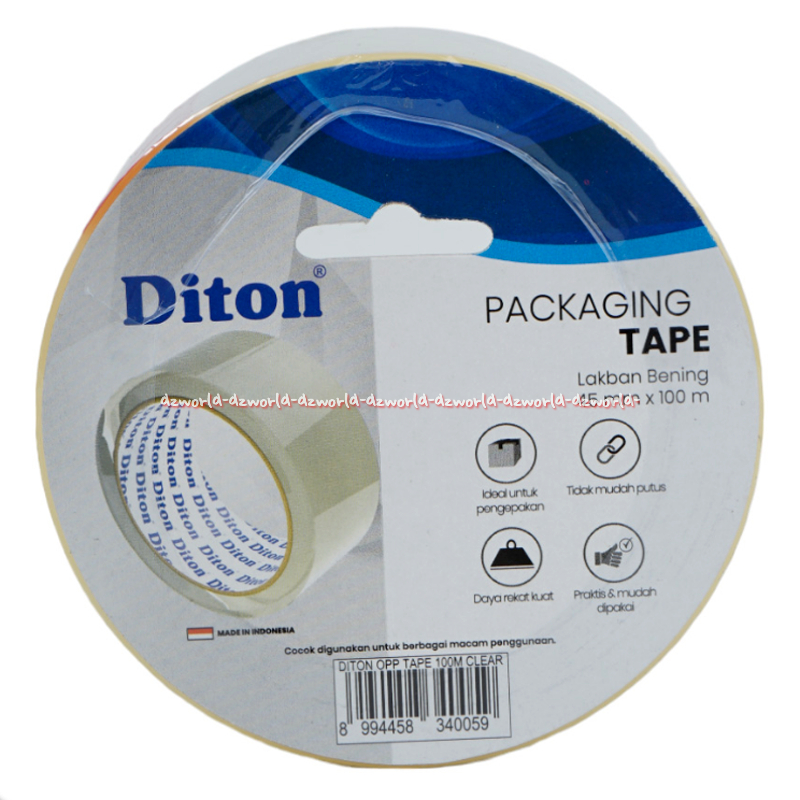 Diton 100m Masking Tape Paper Selotip Kertas Lakban Isolasi Bening Transparan Coklat