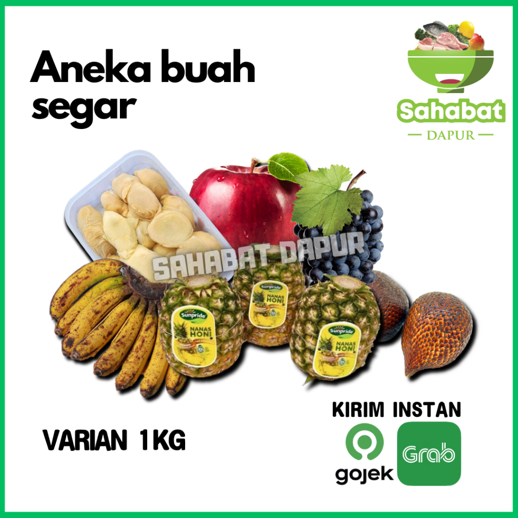 

Sahabatdapur Durian Medan Kupas/Pisang Barangan/Apel Merah/Nanas Sunpride/Salak Po