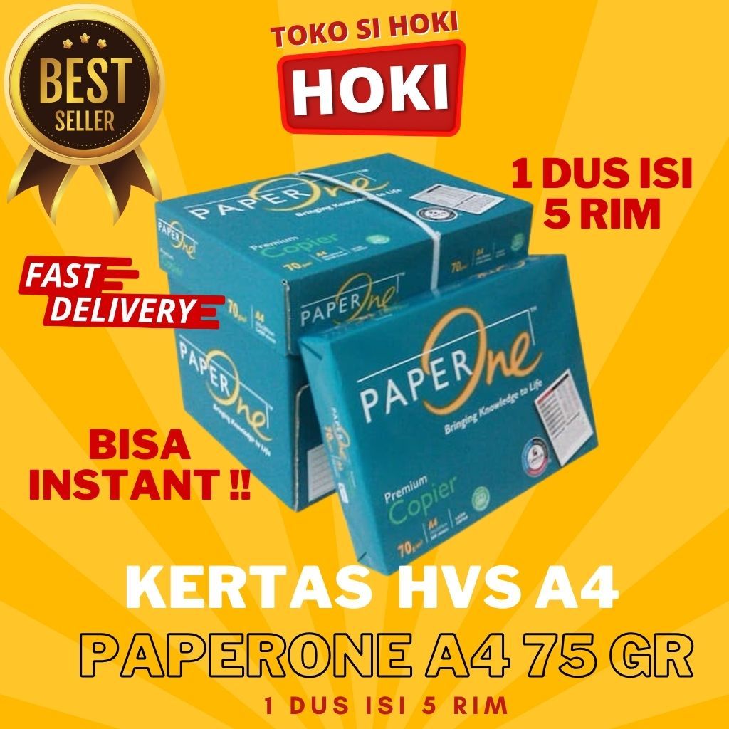 

[INSTANT/ SAMEDAY] PaperOne Kertas A4 75gr Copier 1 Dus isi 5 Rim (2500 lembar) Kertas HVS