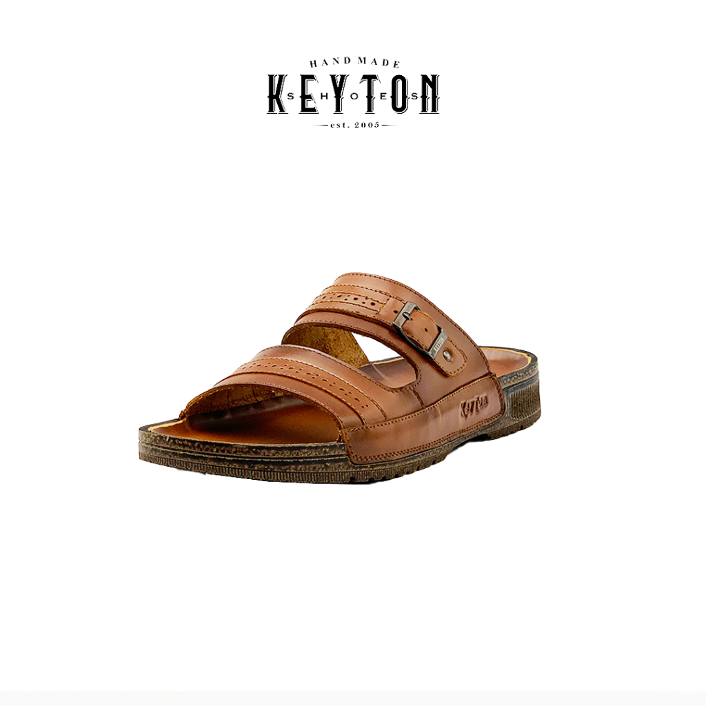 CHESTER TAN sandal pria casual kulit sapi asli handmade sol empuk Keyton shoes keyton leather