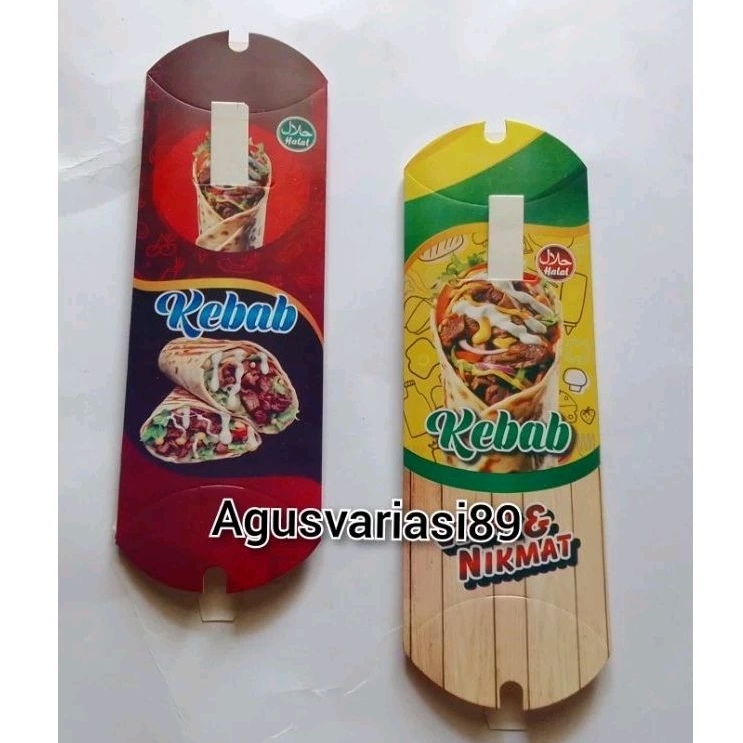 

Box kebab mini warna // dus kebab mini // kemasan kebab mini // wadah kebab mini.