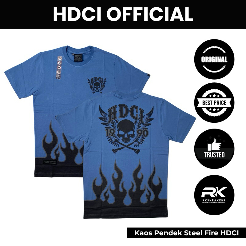 Kaos Pendek Steel Fire Harley Davidson Club Indonesia Official Merchandise