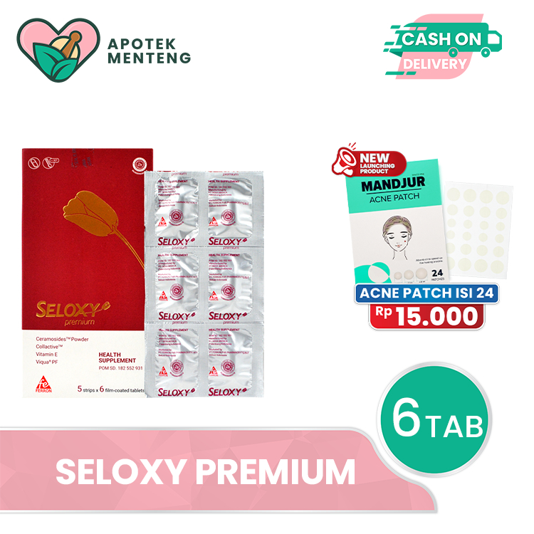 Seloxy Premium 6 Kaplet - Vitamin Kulit Anti Penuaan Dini Anti Kerutan