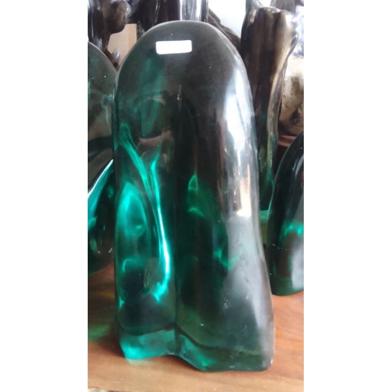 Batu Obsidian Poles Hijau Tua 12 Kg