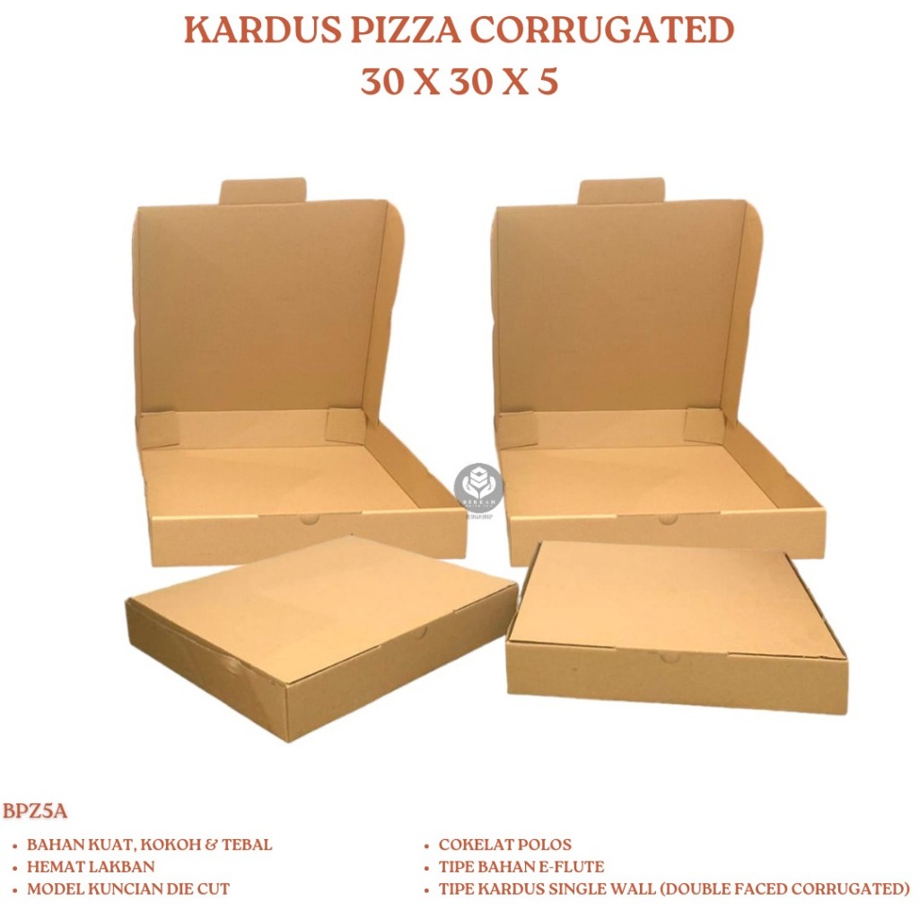 

Kardus Pizza 30X30X5 Dus Corrugated (Isi 5 Pcs-B.PZ5A)