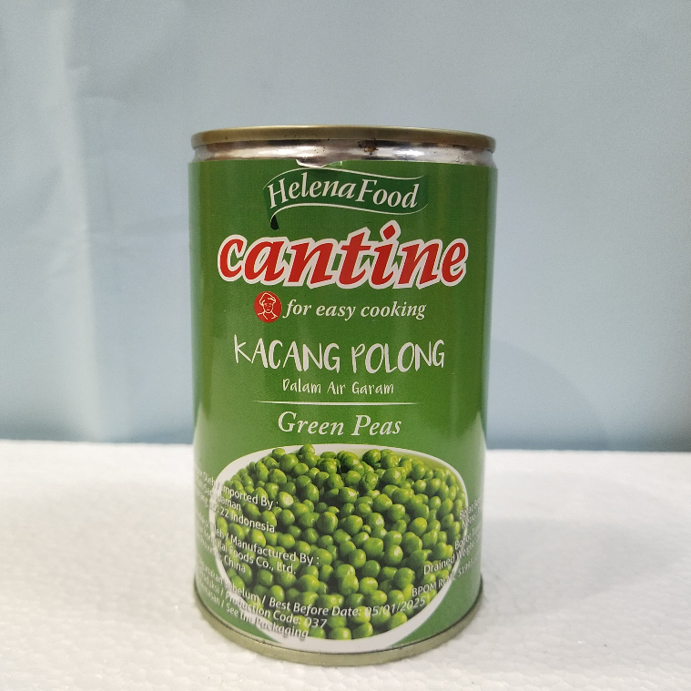

Kacang Polong Kemasan Kaleng 397 g / Green Peas / Cantine / Helena Food
