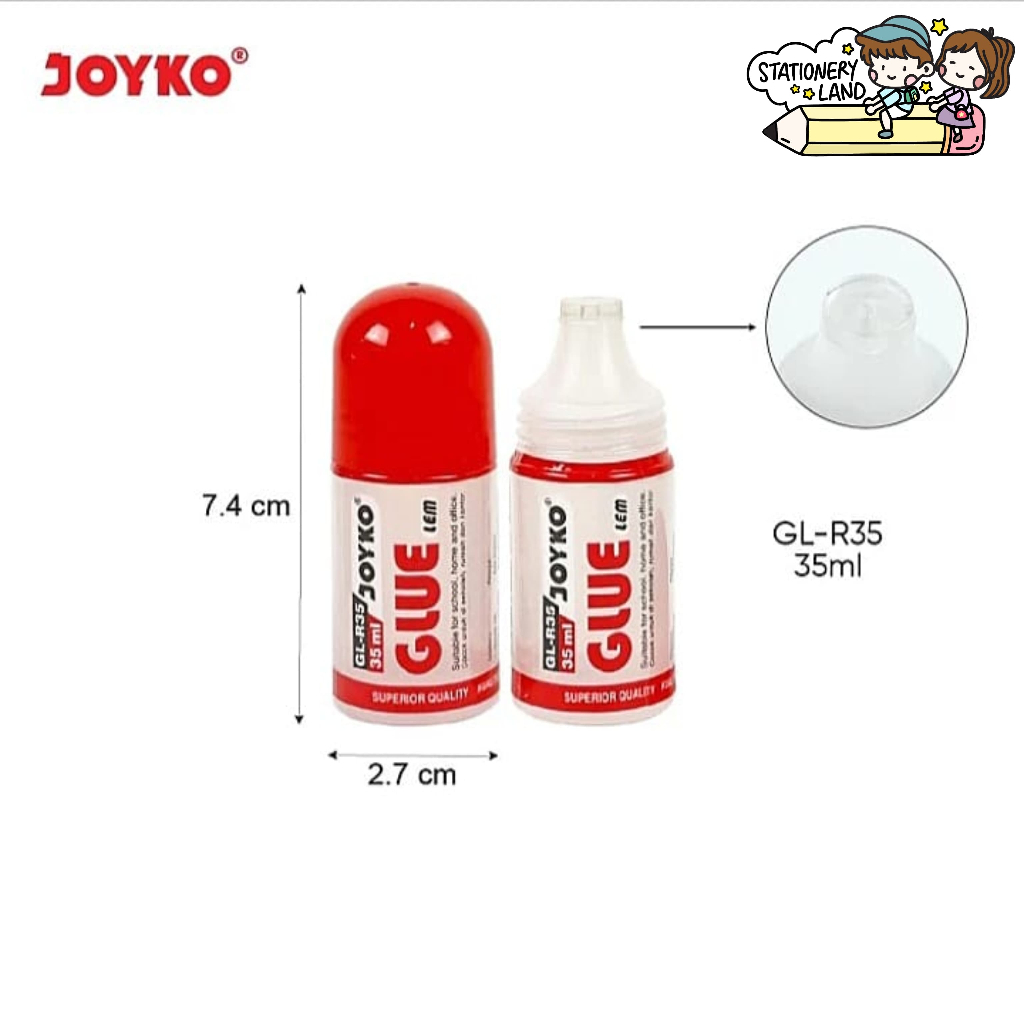 

( StaLand / DAPAT 1 BUAH ) LEM CAIR JOYKO GL-R35 / Glue Lem Kertas Joyko Cair 35ml GL-R35 Original Asli