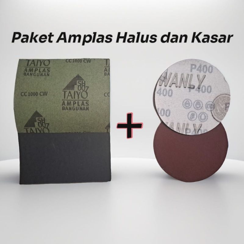 paket kertas gosok / amplas.  kasar dan halus