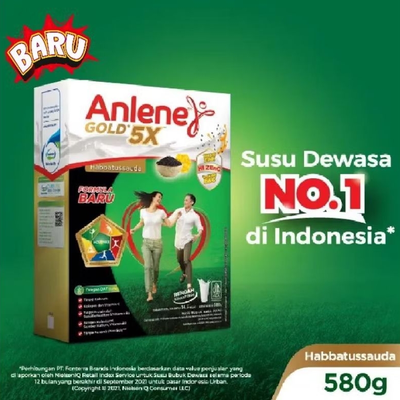 

Anlene Gold 5X Habbatussauda 580gr Susu Bubuk Dewasa + Madu. Tinggi Kalsium & Zink untuk kesehatan Tulang, Sendi & Otot Serta Mencegah Risiko terkena Osteoporosis