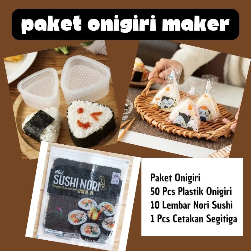 Paket Onigiri Maker Cetakan Onigir Plastik Onigiri Sushi Nori Ide Bekal Si kecil