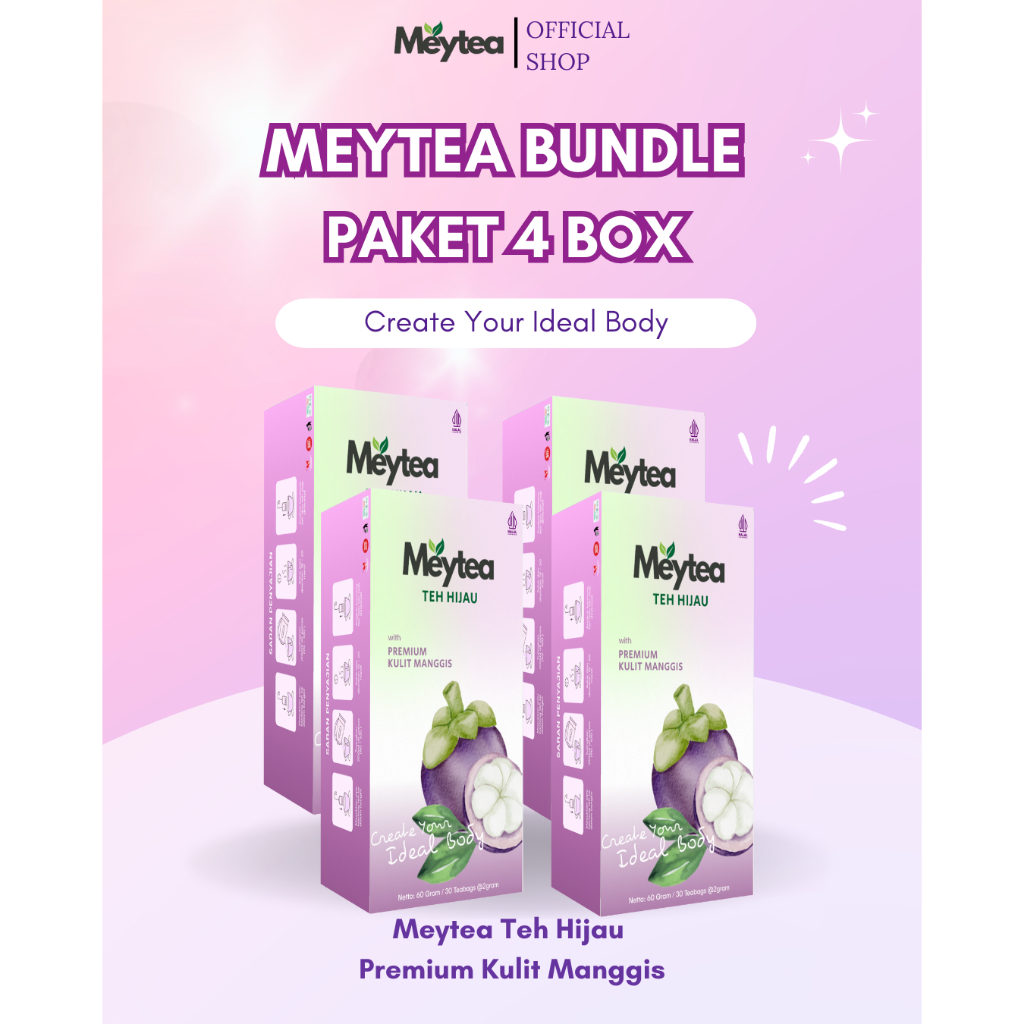 

TEH PELANGSING | MEYTEA PAKET HEMAT 4 BOX | TEH HIJAU PREMIUM KULIT MANGGIS