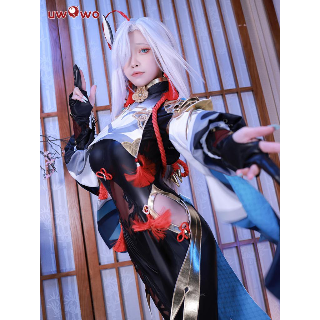 【Uwowo】Genshin Impact cosplay Shenhe cosplay Costume and Shenhe Wig