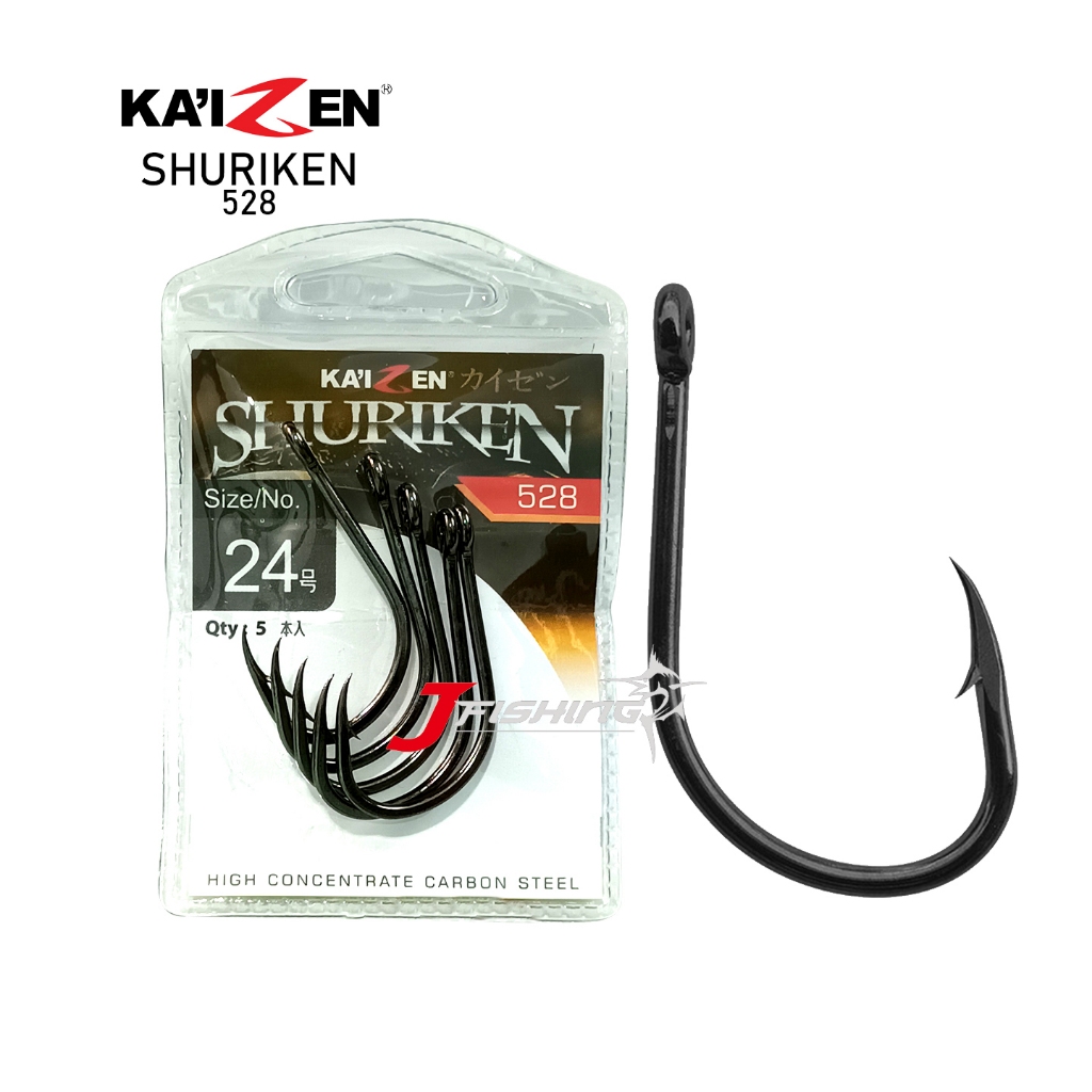 Kail KAIZEN SHURIKEN 528 | Untuk Target Ikan Besar | Carbon Steel RP | Kail Pancing