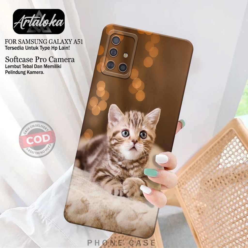Softcase Hp Samsung Galaxy A51 Fashion Case Kucing Case Samsung Galaxy A51 Silikon TPU Pro Camera Ca