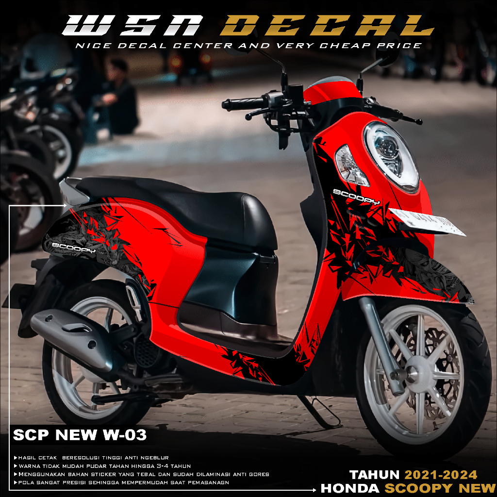 (COD) TERBARU Decal Sticker Honda SCOOPY NEW 2021-2024 Full body - Stiker Skotlet Variasi Modifikasi