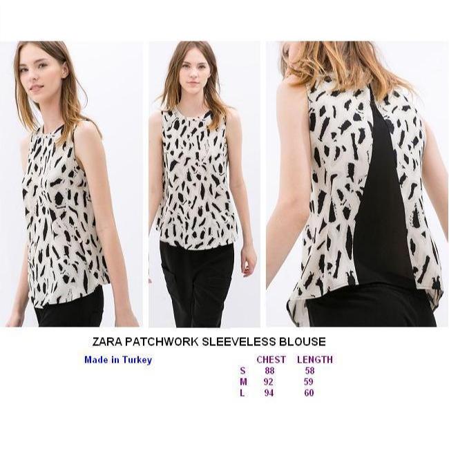 ZARA PATCHWORK SLEEVELESS BLOUSE FACTORY OUTLET BRANDED
