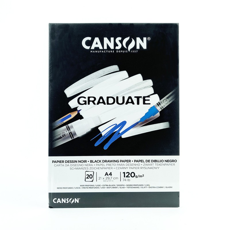 

Canson Graduate Black Drawing Paper A4- Kertas Gambar Untuk Sketsa Berwarna Hitam