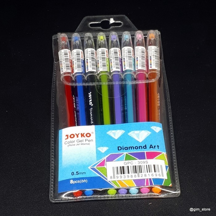 

Pena Gel Joyko 8 Warna Diamond Art / Joyko Colour Gel Pen Diamond Art GPC-309S