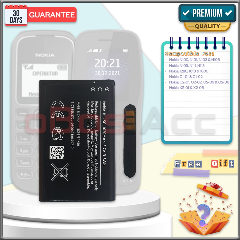 Baterai Nokia X2-01 & X2-05 BL5CB BL-5CB Original Batre Batrai HP