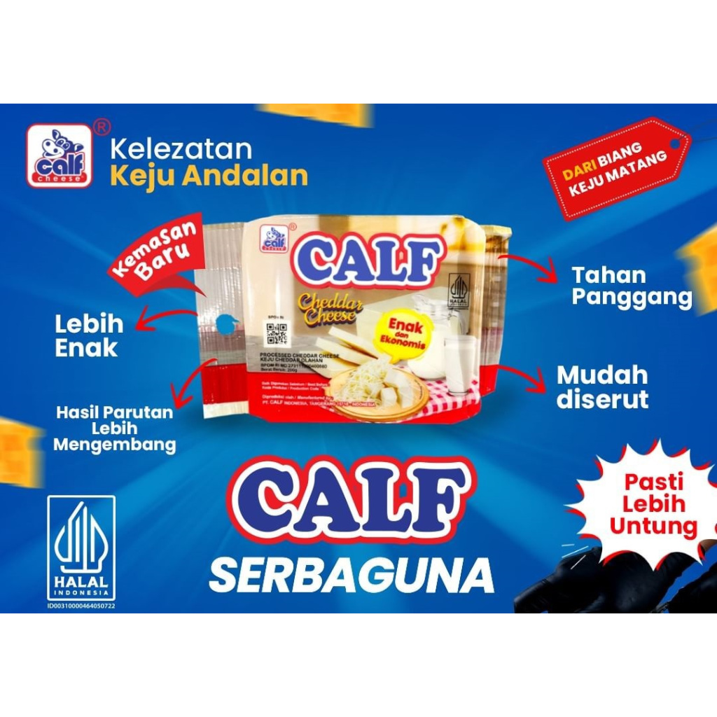 

Calf Cheddar 200gr Keju 200 gram gr Cheese