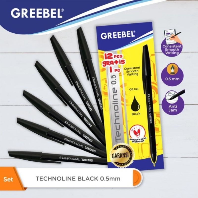 

SELUSIN (12PCS) Pulpen/Bolpoin GREEBEL® 0.5mm