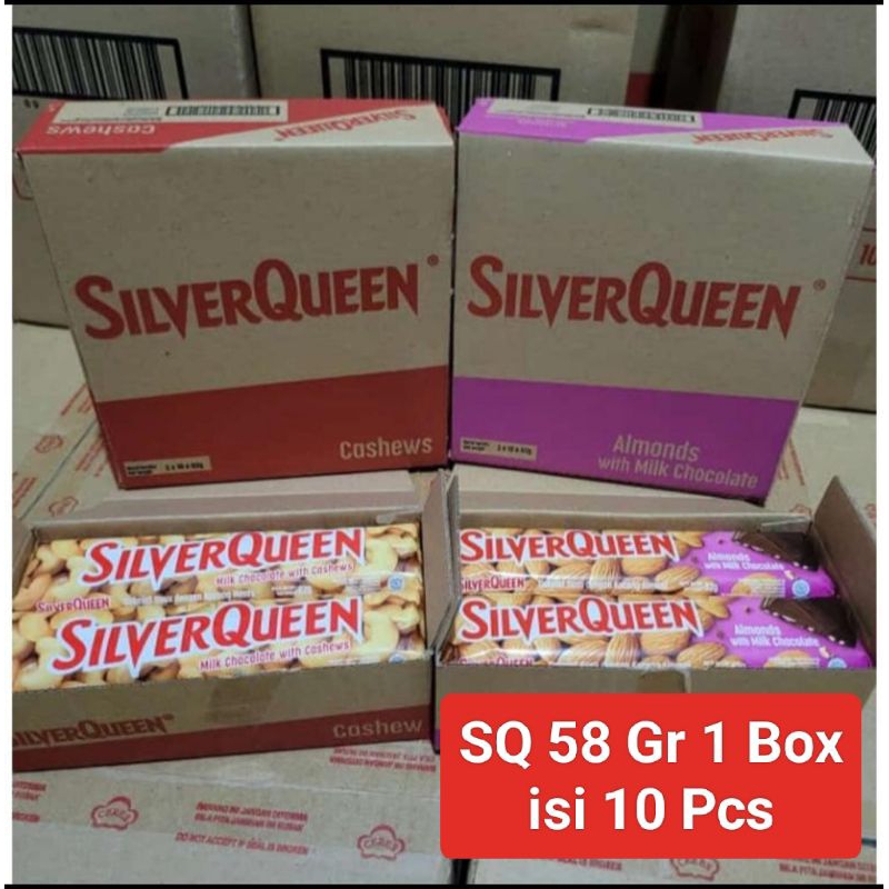 

SilverQueen 55 Gr Cashew Mede 1 Box isi 10 Pcs Uk besar
