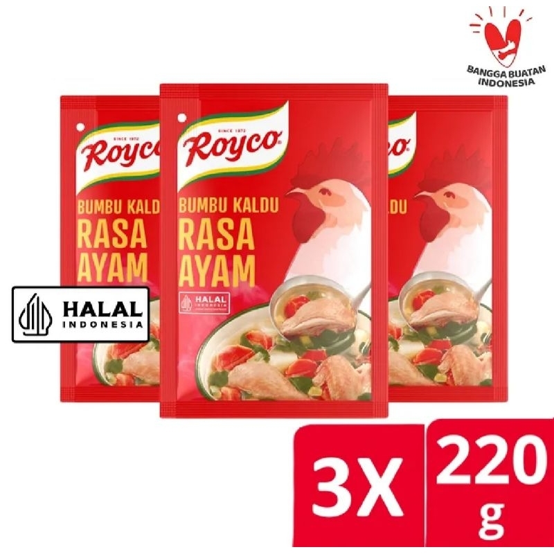 

Royco Bumbu Kaldu Ayam 220g Triplepack