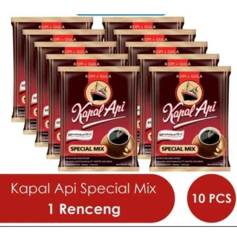 

Kapal Api Special Mix Renceng Kopi+Gula 23 Gram 10 Sachet