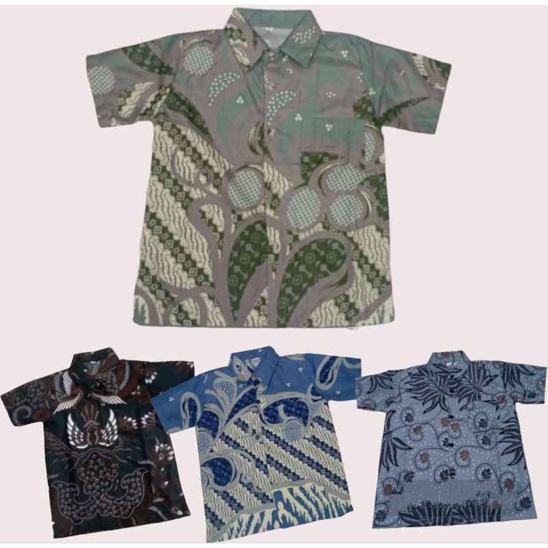 Kemeja Batik Anak Laki Ukuran 2-15 Tahun Motif Kate Sage Kemeja Batik Premium Anak Laki Laki  Batik 