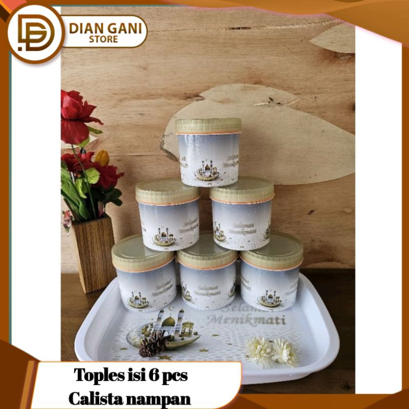 Toples Nampan Calista Set / Tonam Jumbo Set Lebaran Isi 6 Pcs / Toples Isi 6 Pcs Nampan Calista