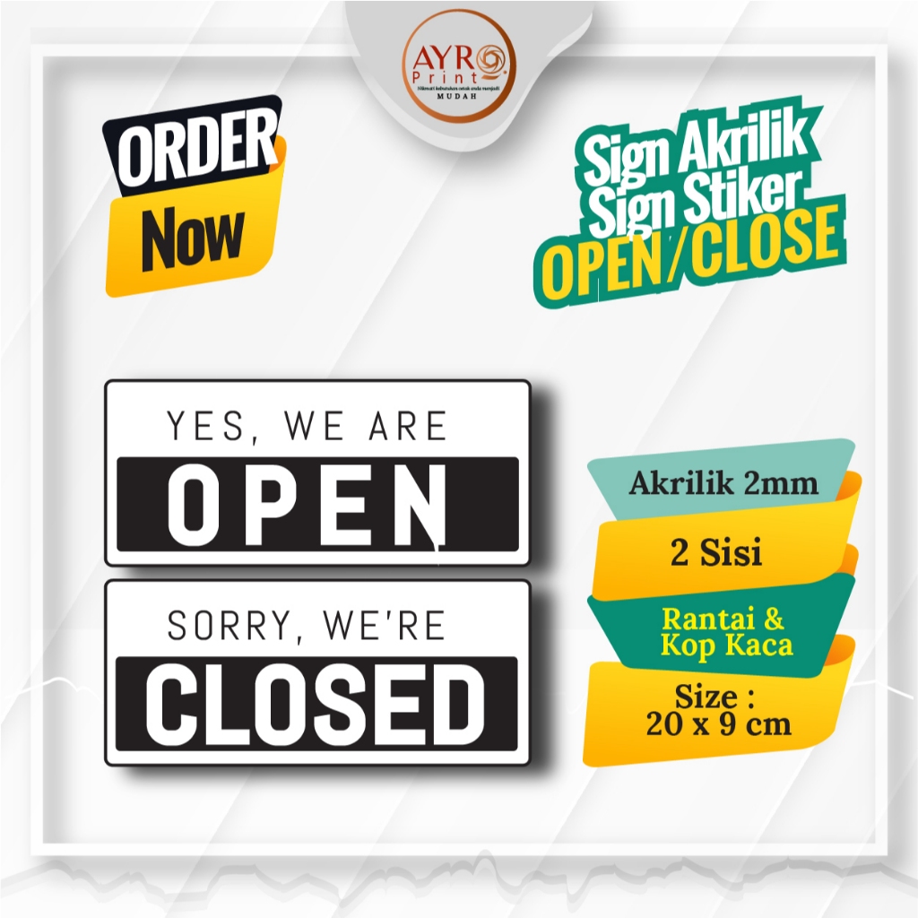 

Sign Akrilik Sign Stiker OPEN CLOSED