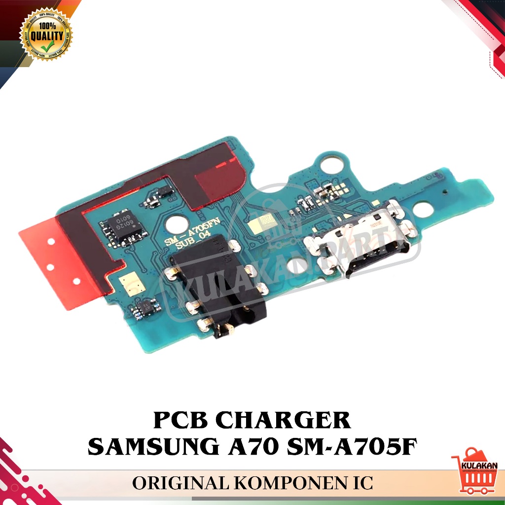 PAPAN PCB CAS SAMSUNG CONNECTOR CHARGER KONEKTOR CAS SAMSUNG A70 SM-A705F ORIGINAL