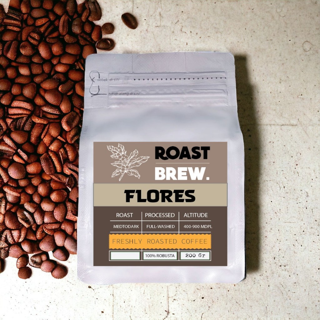 

RoastBrew Kopi Robusta Flores 200 Gram / 100 Gram - Fresh Robusta Coffee