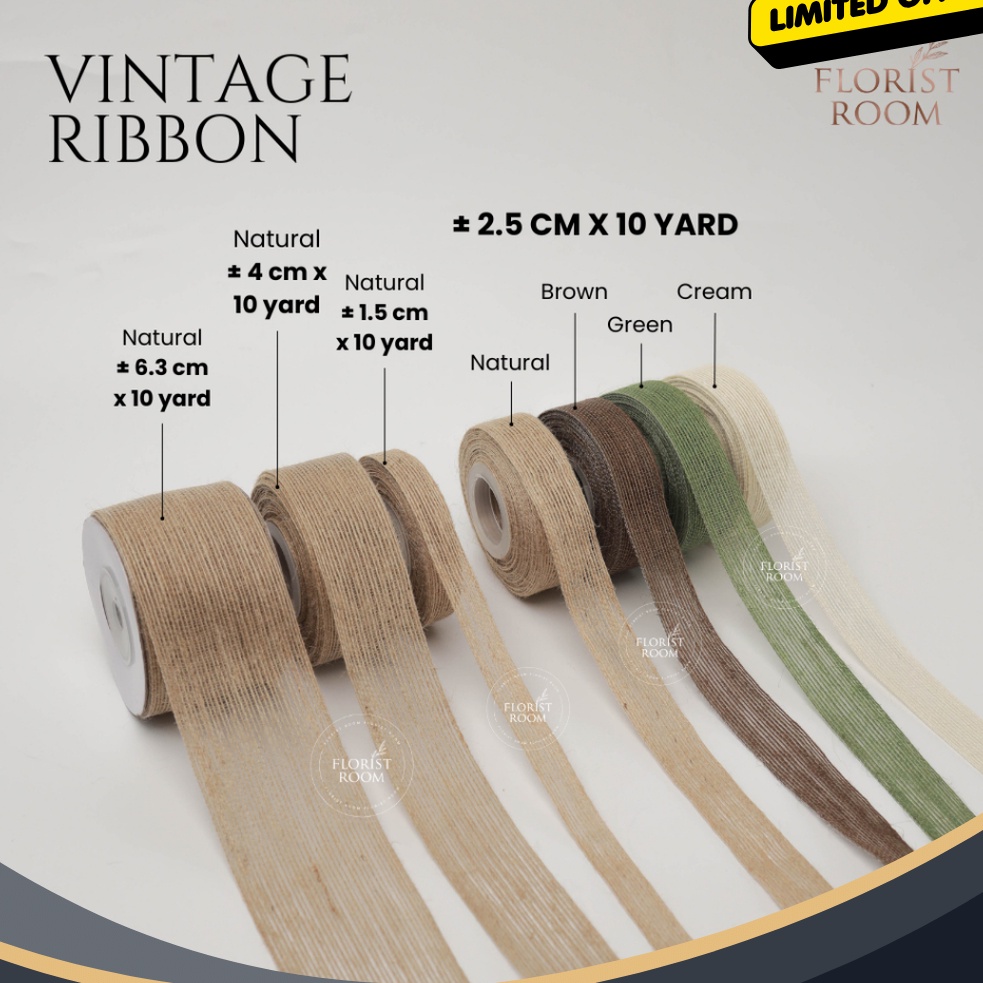 

BOMBASTIS Vintage Ribbon Pita Rustic Dekorasi Pita Murah