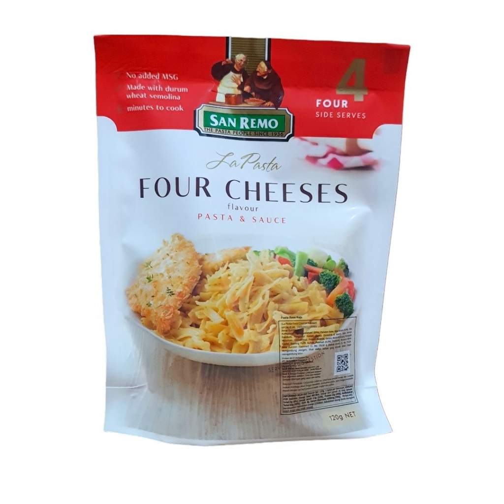 

Pasta Spiral Instan Four Cream Cheese Flavour 120Gram (Pack) / La Pasta