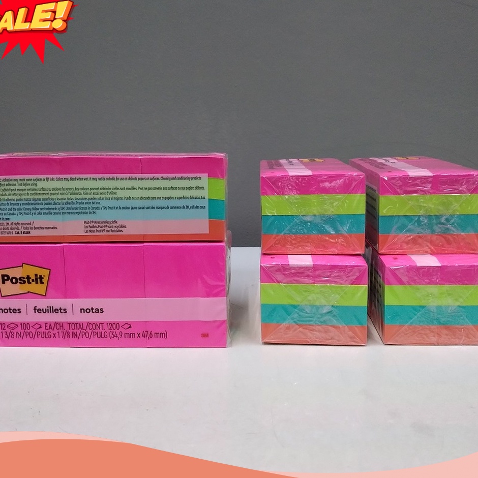 

FANTASTIS 3M post it 653AN warna neon sticky note 35mmx48mm memo tempel