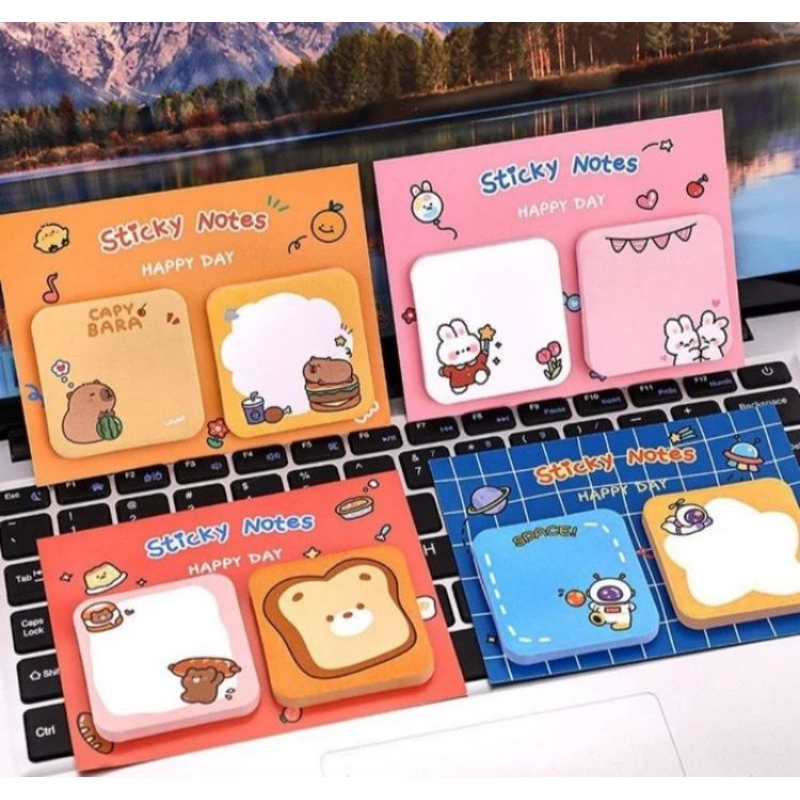 

Sticky Notes Isi 60 Lembar Model Kotak Persegi Lucu Full Color Stick Note Catatan Tempel