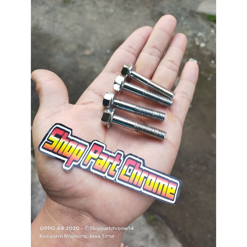 baut segitiga atas bawah Megapro tiger ori sudah crom