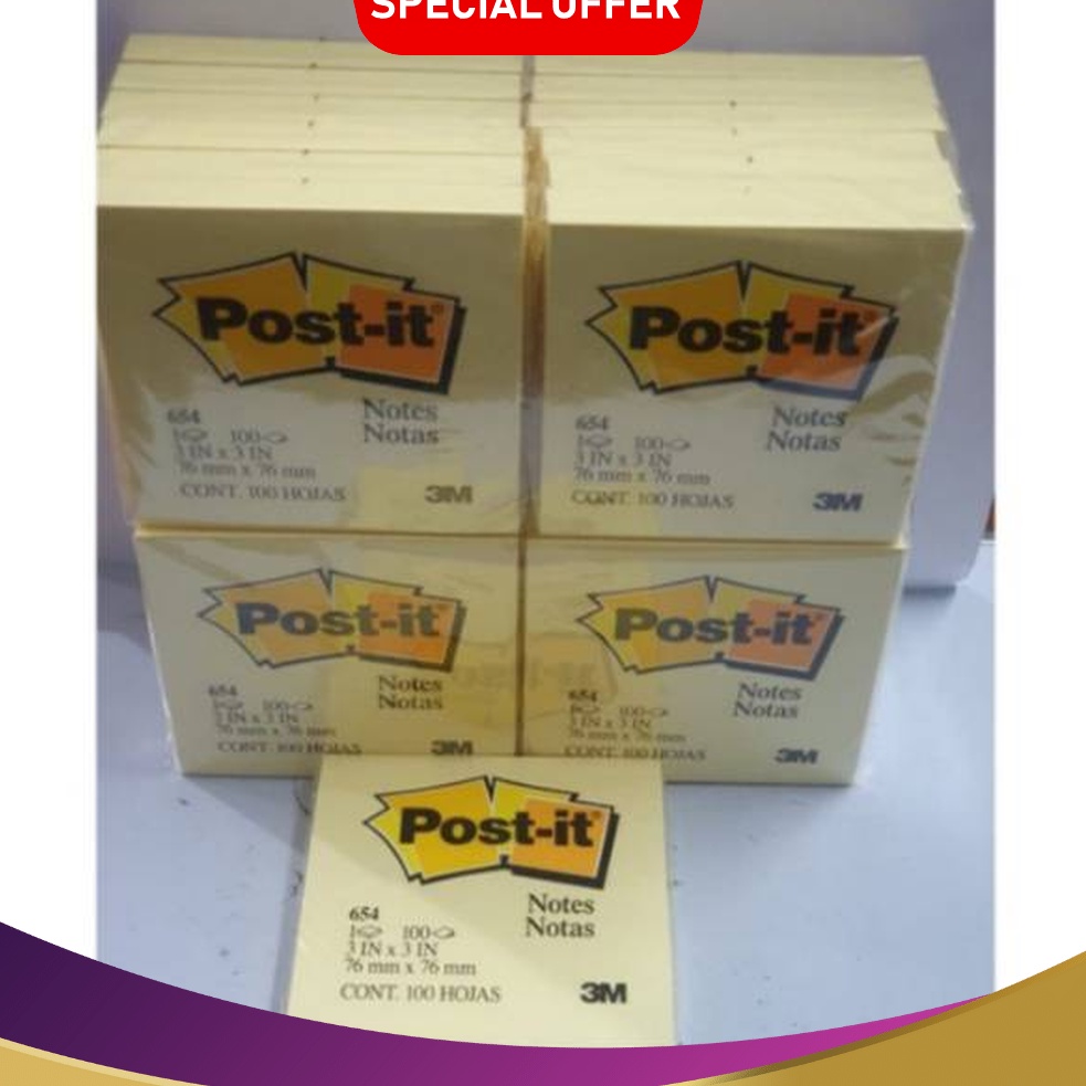 

TERMURAH 3M Post it sticky note 654 yellow