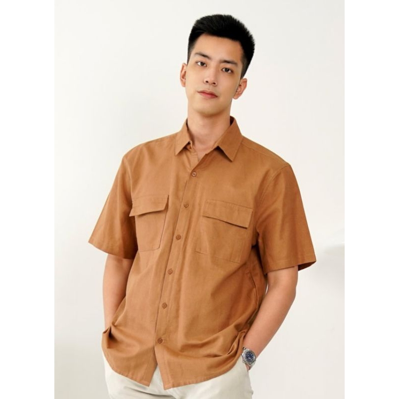 Chara - Jay Shirt Short Sleeve Rami Unisex || Kemeja Lengan Pendek Untuk Pria dan Wanita Kerja Meeti
