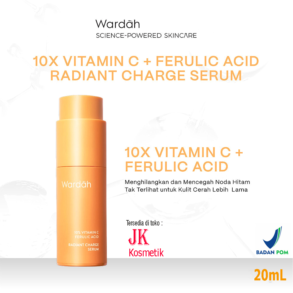 Wardah Radiant Charge Serum Vitamin C 10% Ferulic Acid untuk Noda Hitam Flek di Wajah - 20mL