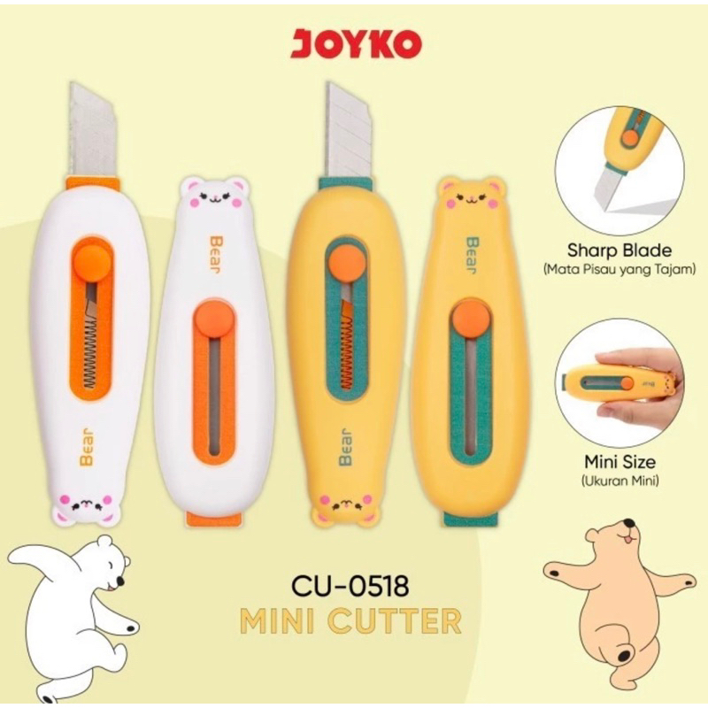 

Mini Cutter Joyko CU-0518 BEAR ECER 1 Biji / Cutter Lucu Joyko / Pemotong Joyko