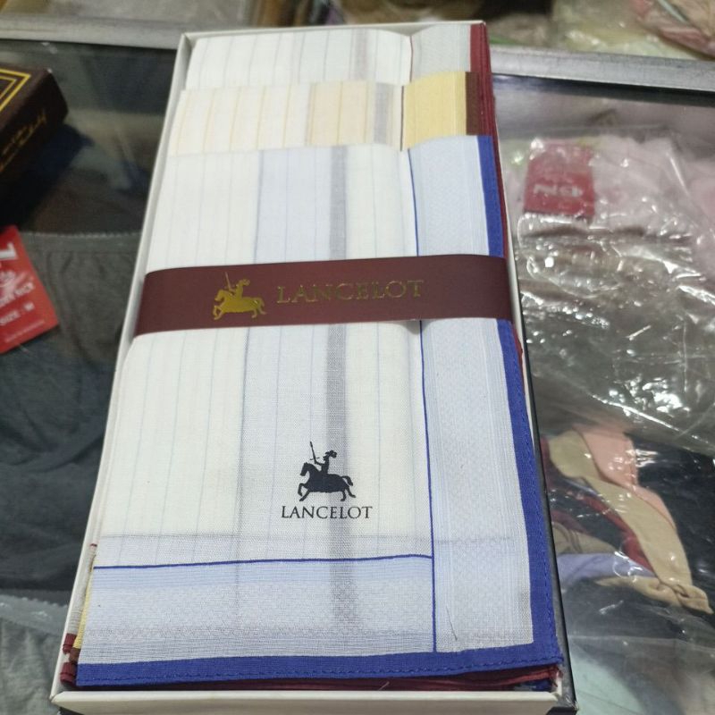 paket sapu tangan LANCELOT.isi 12 pcs(selusin).100%katun