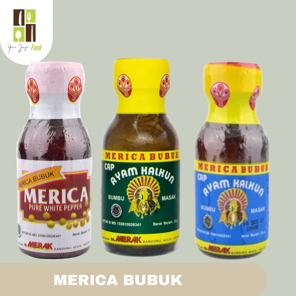 

Merica Bubuk Super / Cap Ayam Kalkun Biru / Merica Bubuk Klakun Hijau 25gr/33gr