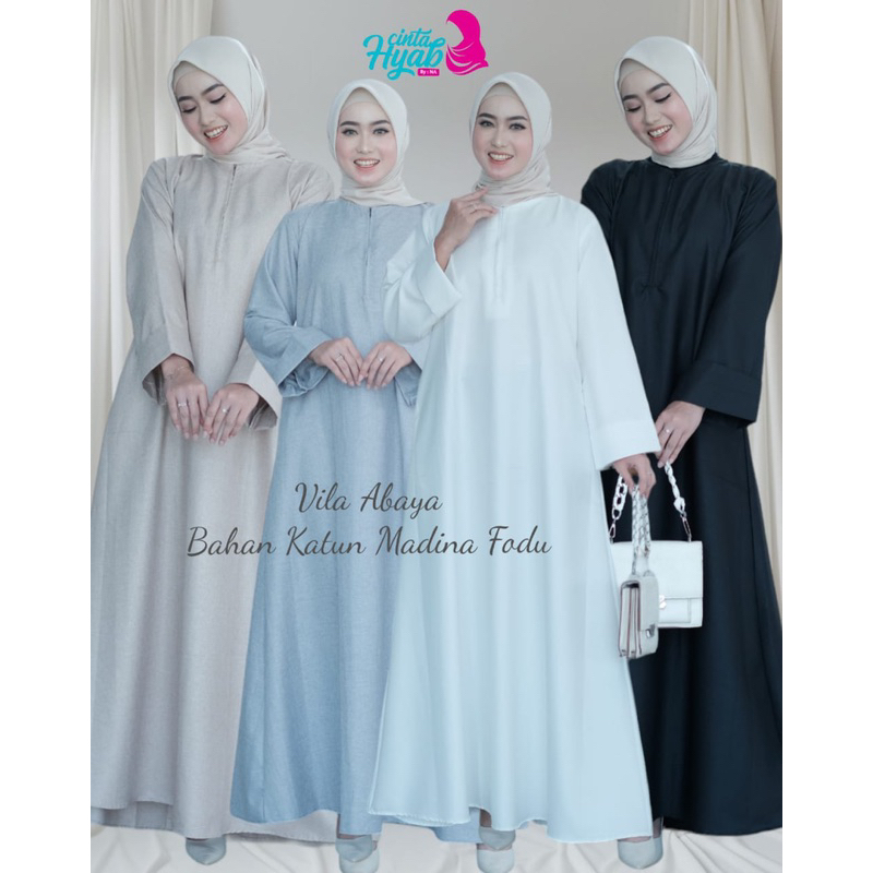 CINTA HIJAB Vila Abaya Polos Katun Madina Fodu