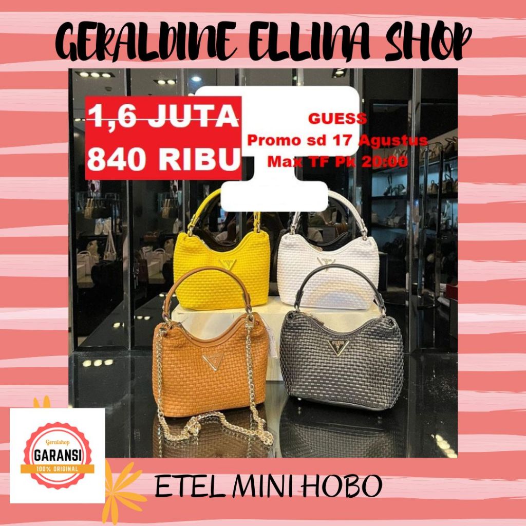 Tas selempang wanita SALE GUESS original 100% seri ETEL MINI HOBO